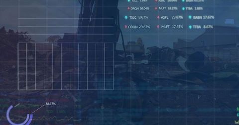 Financial Data Overlay on Landfill With Industrial Context