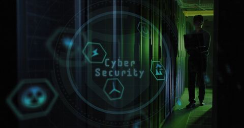 Cyber Security with Businessman in Data Center Server Room - Download Free Stock Images Pikwizard.com