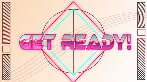 Vibrant Retro Neon Typography with Geometric Design