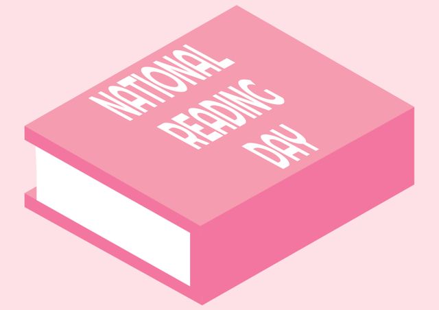 Composition of national reading day text over book icon on pink backgorund - Download Free Stock Photos Pikwizard.com