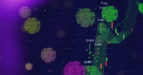 Floating Viruses and Data Graphs in Digital Abstract Background