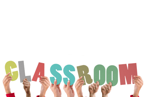 colorful hand-held letters forming word classroom on transparent background - Download Free Stock Videos Pikwizard.com