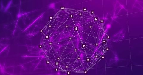 Global Network Connectivity with Digital Interface Icons on Purple Background - Download Free Stock Images Pikwizard.com