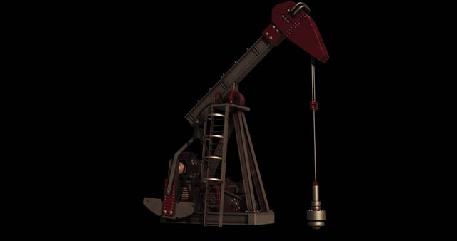 Oil Pump Jack Isolated on Black Background - Download Free Stock Images Pikwizard.com