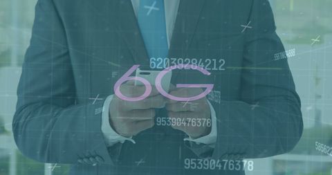 Businessman Using Smartphone in Emerging 6G Technology Concept - Download Free Stock Images Pikwizard.com