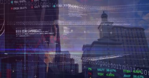 Global Finance and Technology Overlaid on Urban Cityscape - Download Free Stock Images Pikwizard.com