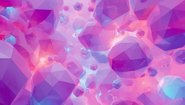 Futuristic Gem-Like Spheres in Abstract Geometric Design
