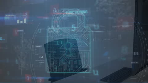 Digital Security Lock Animation for Technology and Data Safety