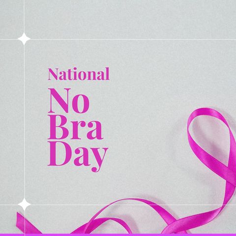 national no bra day with pink ribbon awareness theme - Download Free Stock Templates Pikwizard.com
