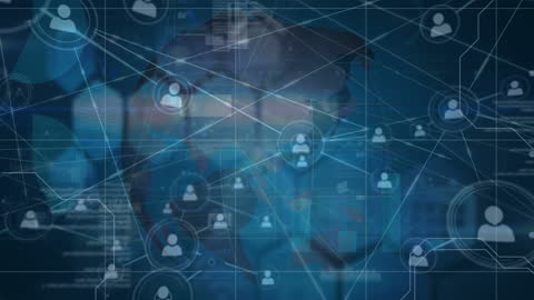 Digital Network of Global Data Connections Animation