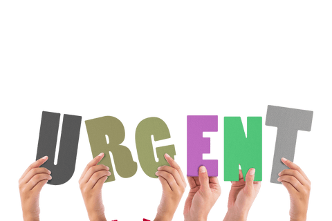 Hands Holding Urgent Block Letters on Transparent Background - Download Free Stock Videos Pikwizard.com