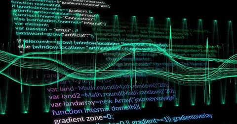 Dynamic digital data stream with code in background