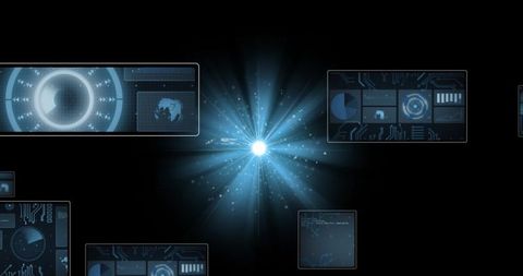 Futuristic Data Processing and Network Connection Concept