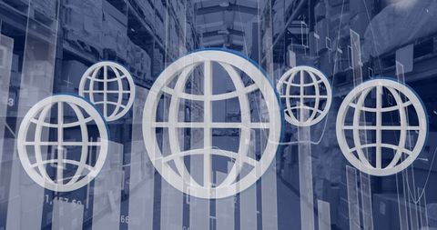 Global network concept overlaying warehouse and technologies