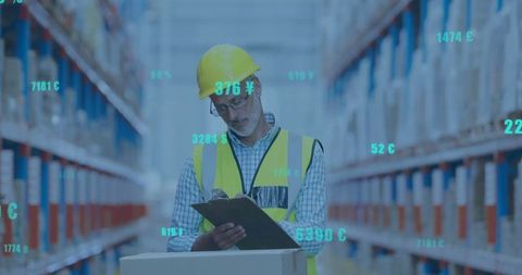 Warehouse Supervisor Analyzing Digital Data Display - Download Free Stock Images Pikwizard.com