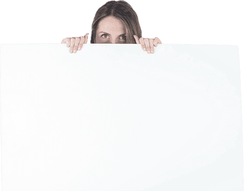 Businesswoman Peeking Over Transparent White Billboard - Download Free Stock Videos Pikwizard.com