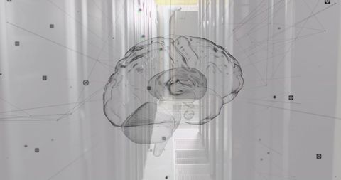 Digital Brain and Networks in Futuristic Server Room Concept - Download Free Stock Images Pikwizard.com