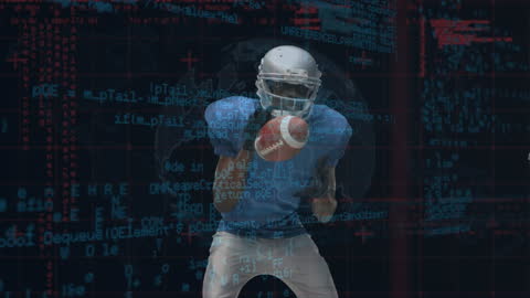 Futuristic Interface Merging Technology with American Football