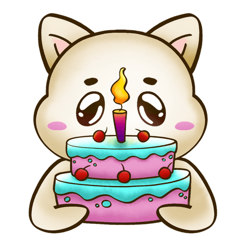 adorable cat holding birthday cake with candle on transparent background - Download Free Stock Videos Pikwizard.com