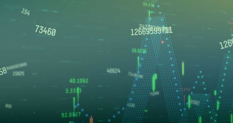 Abstract Financial Data on Blue Digital Background - Download Free Stock Images Pikwizard.com