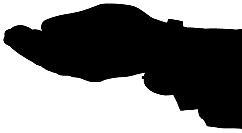 Transparent Silhouette of Hand in Gesture Pose on Neutral Background