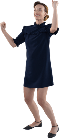 transparent woman celebrating in stylish blue dress - Download Free Stock Videos Pikwizard.com