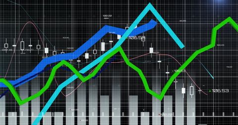 Abstract Data Visualization with Graphs over Digital Grid Background - Download Free Stock Images Pikwizard.com