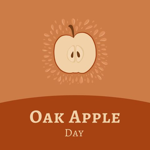 Oak Apple Day Celebration Design with Apple Slice - Download Free Stock Templates Pikwizard.com