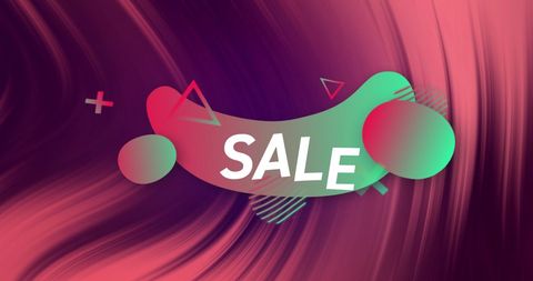 Vibrant Sale Banner with Abstract Shapes and Patterns