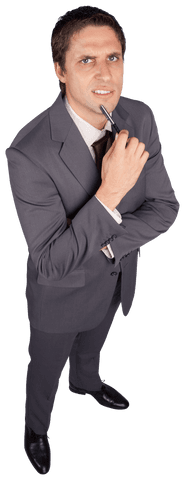 Worried Businessman Contemplating on Transparent Background - Download Free Stock Videos Pikwizard.com