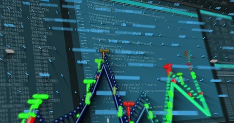 Futuristic Data Analysis with Vibrant Graphs and Digital Interface - Download Free Stock Images Pikwizard.com