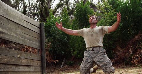 Military Fitness Passions as Soldier Embraces Outdoor Training - Download Free Stock Images Pikwizard.com