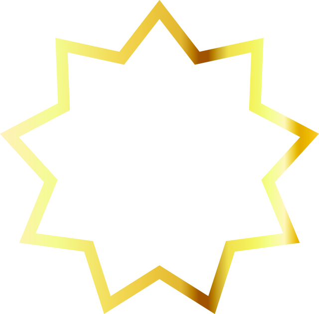 Geometric Star Shape with Golden Border on Transparent Background - Download Free Stock Videos Pikwizard.com