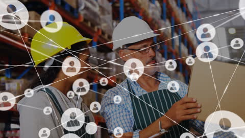 Warehouse Workers Analyzing Logistics Network