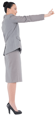 Asian Businesswoman in Office Attire on Transparent Background