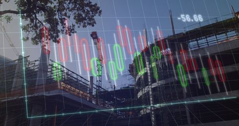 Construction Progress Visualized with Market Data Overlay