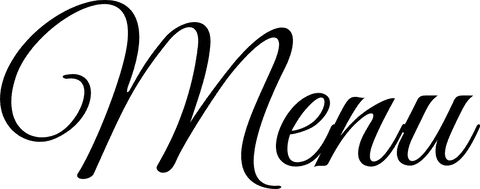 Digital menu text on transparent background for design