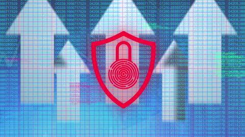 Digital Security Symbol Over Data Processing Concept