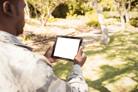 Man Holding Transparent Screen Tablet Outdoor Concept - Download Free Stock Videos Pikwizard.com