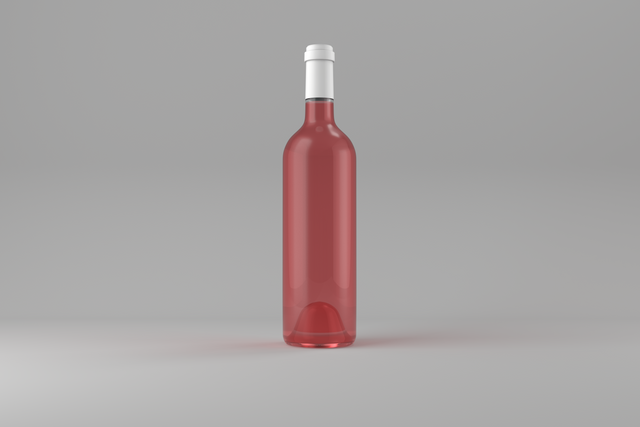 Transparent Wine Bottle Filled with Pink Wine on Gray Background - Download Free Stock Videos Pikwizard.com