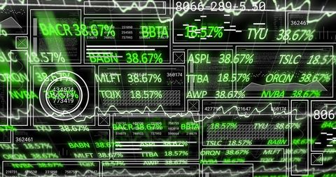 futuristic digital dashboard with stock tickers and analytic data - Download Free Stock Images Pikwizard.com