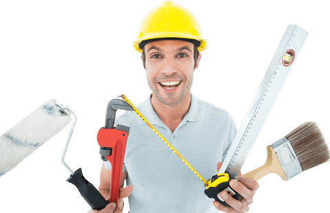 Hands-On Builder Showcasing with Tools and Protective Gear - Download Free Stock Videos Pikwizard.com