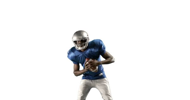 American Football Player Ready for Action Isolated on White Background - Download Free Stock Images Pikwizard.com