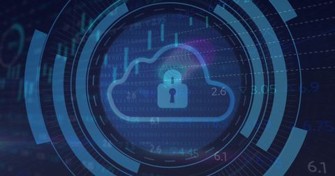Security Lock on Digital Cloud Interface - Download Free Stock Images Pikwizard.com