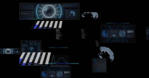 Futuristic Interface with Floating Digital Holographic Displays