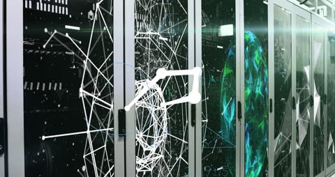 Futuristic Digital Data Center with Abstract Elements