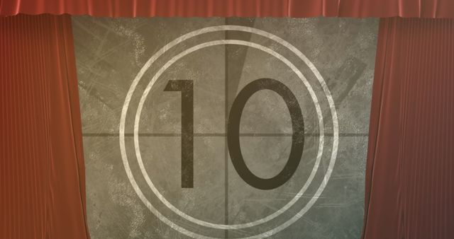 Retro Countdown Timer on Theater Curtain Background - Download Free Stock Images Pikwizard.com