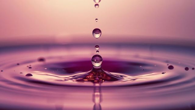 Stunning macro waterscape: droplet splash with gradient reflection