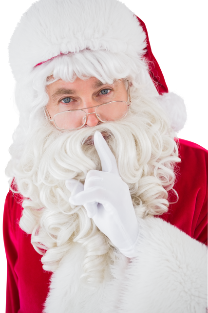 Transparent Santa Claus Keeping Secret Gesture, Close-Up - Download Free Stock Videos Pikwizard.com