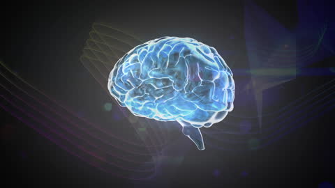 Digital Brain Conceptualizing Innovation on Dark Background